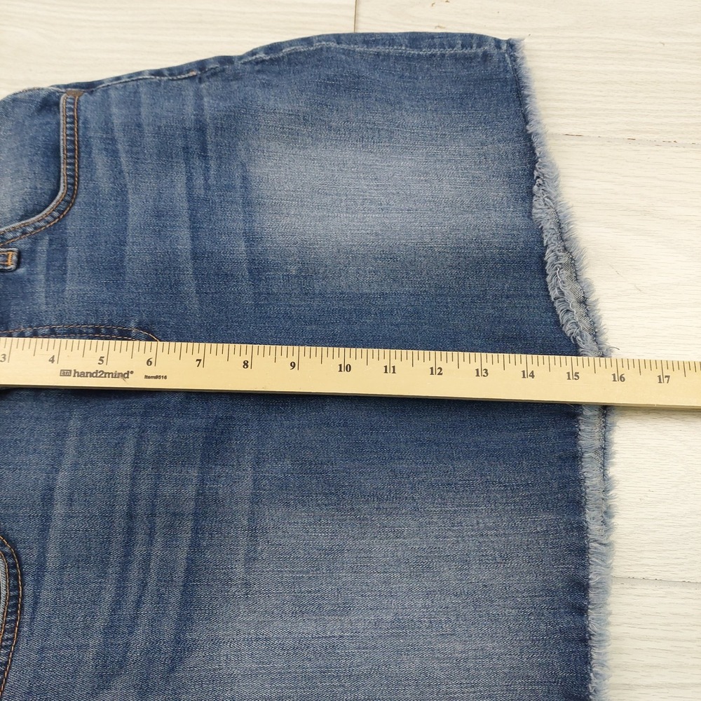 7 For‎ All Mankind Denim Mini Skirt 26 Frayed Hem Blue Y2K Summer Chic Boho - Picture 6 of 6